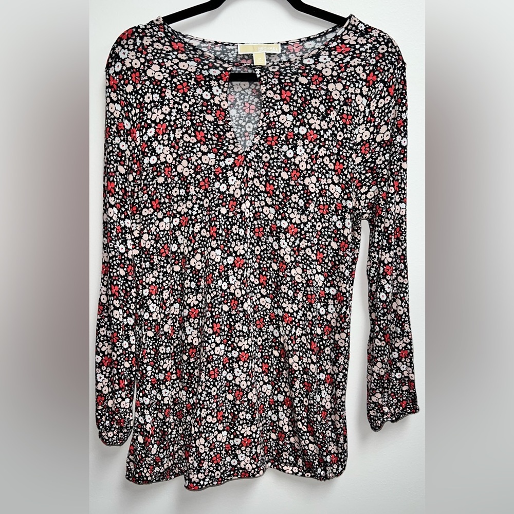 Michael Kors Women Blouse Soft Casual  Floral Dainty Viscose Top Sz.M